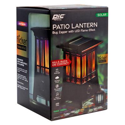 PIC Solar Powered Patio Insect Killer Bug Zapper Lantern 