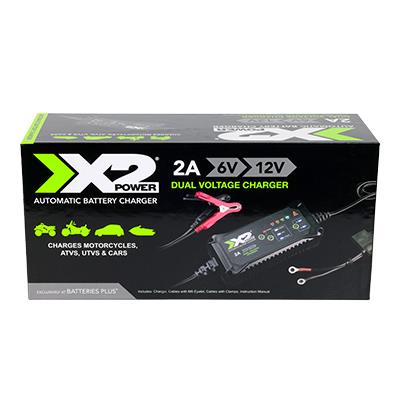 X2Power 2-Amp 6V/12V Automatic Battery Charger