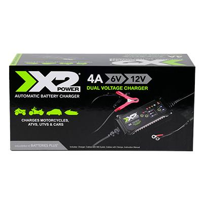 X2Power 4-Amp 6V/12V Automatic Battery Charger