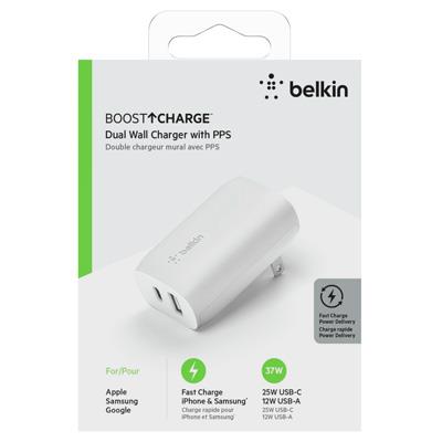 Photos - Charger Belkin BoostCharge Dual Wall  with PPS 37W PWR11260 