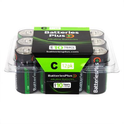 Batteries Plus C Alkaline Battery - 12 Pack