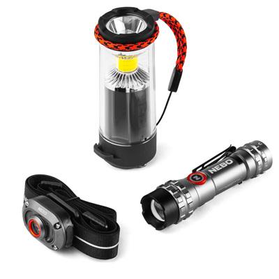 NEBO Triple Threat Kit Headlamp + Lantern + Pocket Light