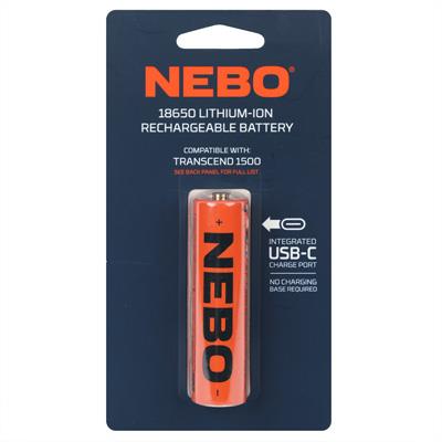 NEBO 3.7V 18650 Rechargeable Battery - 3200mAh