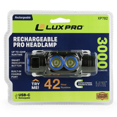 LuxPro XP782 Rechargeable Headlamp - 3000 Lumens
