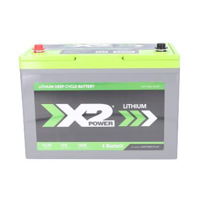 X2Power 12.8V 125Ah Marine Lithium Iron Phosphate Deep Cycle Battery with Bluetooth