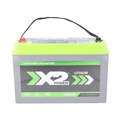 X2Power 12.8V 150Ah Marine Lithium Iron Phosphate Deep Cycle Battery with Bluetooth