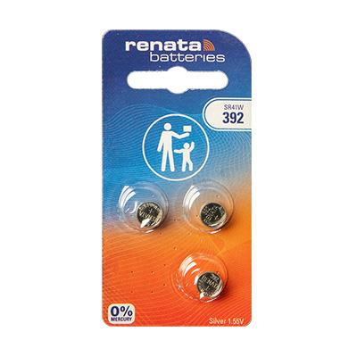 Renata 392 1.55V Silver Oxide Watch Batteries - 3-Pack