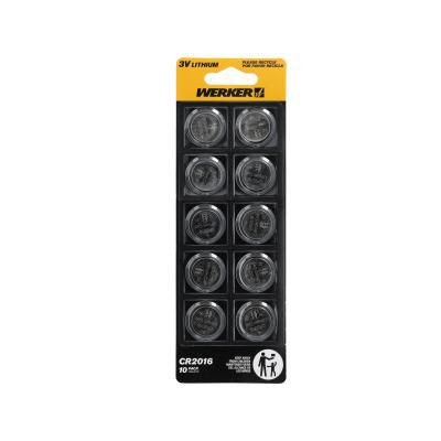 Werker CR2016 3V Lithium Coin Battery - 10 Pack