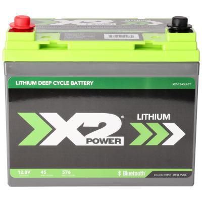 X2Power 12.8V 45AH U1 Size Deep Cycle Lithium Battery with Bluetooth
