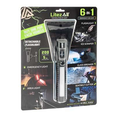LitezAll 6-in-1 Icy Light Ice Scraper Tool