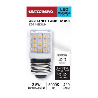 Satco 3.5W T14 LED 5000K Cool White Appliance Bulb