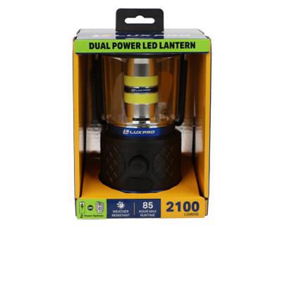 LuxPro 2100 Lumen Dual Power Rechargeable LED Lantern