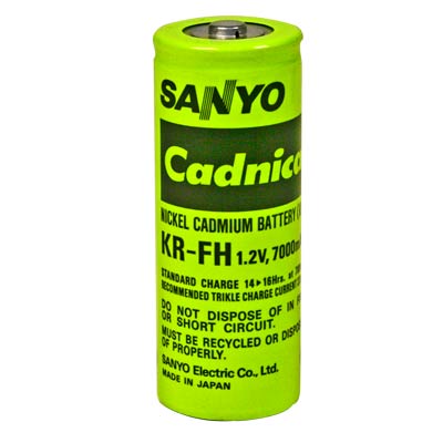 Sanyo 1.2V 7000mAh NiCD Industrial Rechargeable Cell