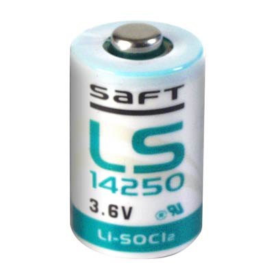 Saft 3.6V 1/2AA Lithium Battery, Thionyl Chloride