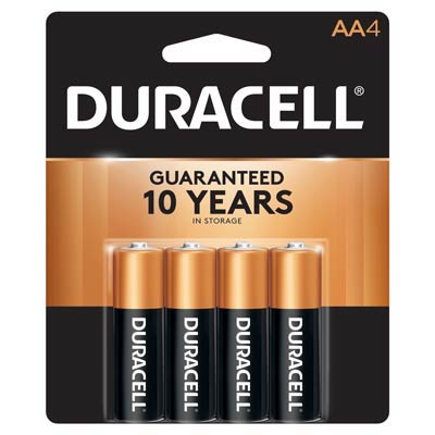 Duracell Coppertop 1.5V AA, LR6 Alkaline Battery - 4 Pack