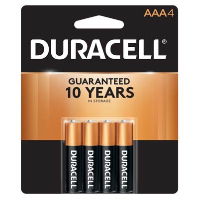Duracell Coppertop 1.5V AAA, LR03 Alkaline Battery - 4 Pack