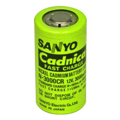 Sanyo 1.2V 3000mAh C NiCD Industrial Rechargeable Cell - Main Image