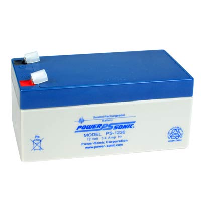 Power Sonic 12V 3.4AH AGM SLA Battery with F1 Terminals - Main Image