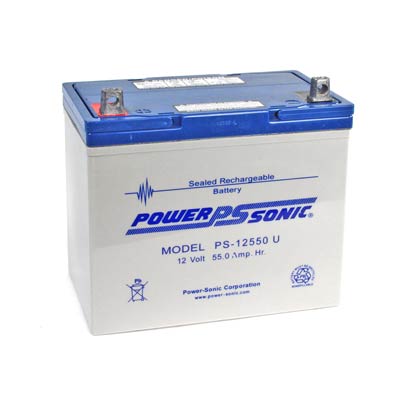 Power Sonic 12V 55AH AGM Sealed Lead Acid (SLA) Battery with P Terminals
