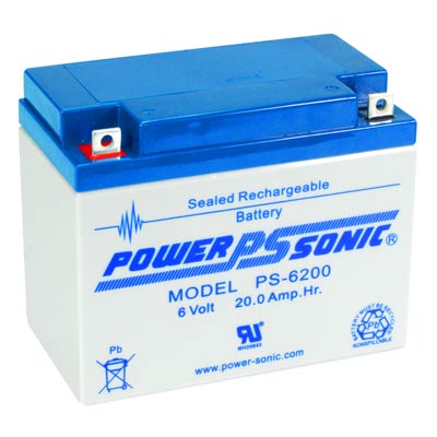 Power Sonic 6V 20AH AGM SLA Battery with NB Terminals - Main Image