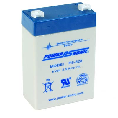 Power Sonic 6V 2.9AH AGM SLA Battery with F1 Terminals - Main Image