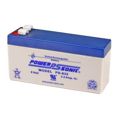 Power Sonic 8V 3.2AH AGM SLA Battery with F1 Terminals - Main Image