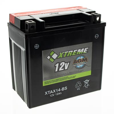 Xtreme 14-BS 12V 200CCA AGM Powersport Battery