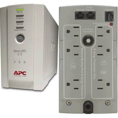 APC Back-UPS CS 350VA 6-Outlet UPS Battery Backup and Surge Protector