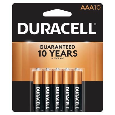 Duracell Coppertop 1.5V AAA, LR03 Alkaline Battery - 10 Pack