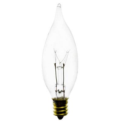 Satco 15W E12 CA8 Clear Incandescent Bulb - 2 Pack