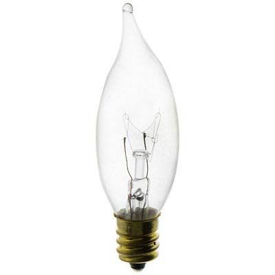 Satco 10W E12 CA7 Incandescent Bulb