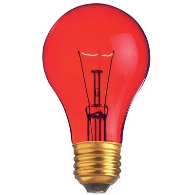 Satco 25W E26 A19 Clear Incandescent Bulb - Red