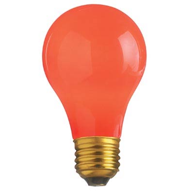 Satco 25W E26 A19 Ceramic Incandescent Bulb - Red