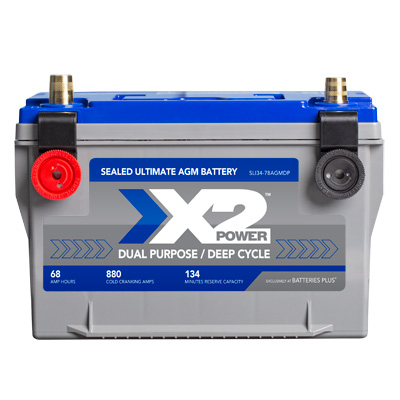 X2Power Premium AGM 880CCA BCI Group 34/78 Car and Truck Battery