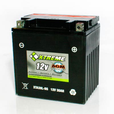 Xtreme 30L-BS 12V 385CCA AGM Powersport Battery - Main Image