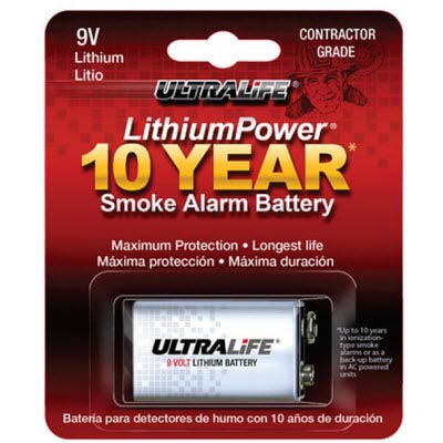 Ultralife 9V 9V, 6LR61 Lithium Smoke Alarm Battery - 1 Pack