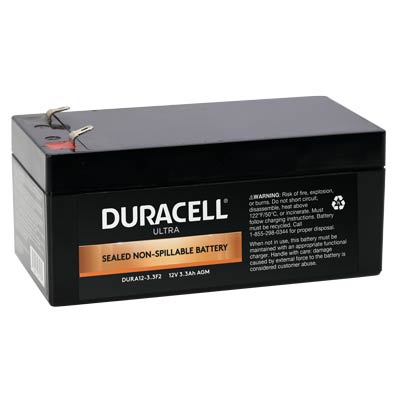 Duracell Ultra 12V 3.3AH General Purpose AGM SLA Battery with F2 Terminals - Main Image