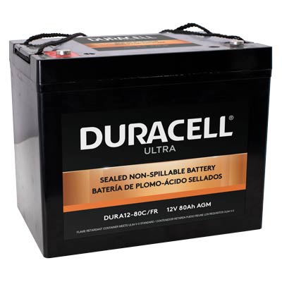 Duracell Ultra 12V 80AH General Purpose AGM SLA Battery with M6 Insert Terminals - Main Image