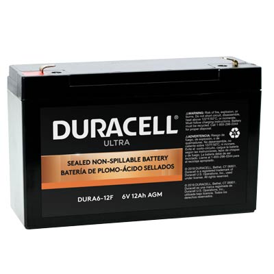 Duracell Ultra 6V 12AH General Purpose AGM SLA Battery with F1 Terminals - Main Image