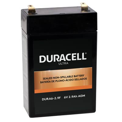 Duracell Ultra 6V 2.9AH General Purpose AGM SLA Battery with F1 Terminals - Main Image