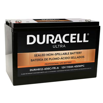 Duracell Ultra 12V 110AH AGM High Rate SLA Battery with M6, C Terminals