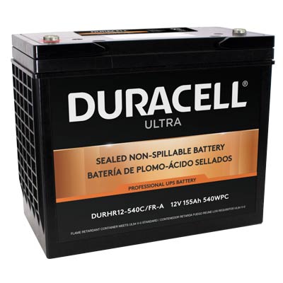 Duracell Ultra 12V 155AH AGM High Rate SLA Battery with M6, C Terminals - Main Image
