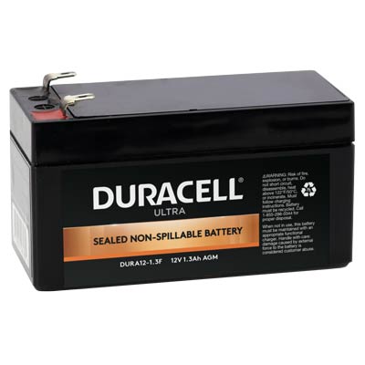 Duracell Ultra 12V 1.3AH General Purpose AGM SLA Battery with F1 Terminals