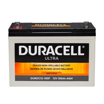 Duracell Ultra 12V 100AH Deep Cycle AGM SLA Battery with P Terminals