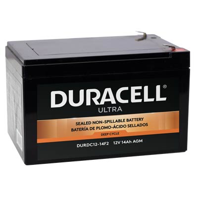 Duracell Ultra 12V 14AH Deep Cycle AGM SLA Battery with F2 Terminals