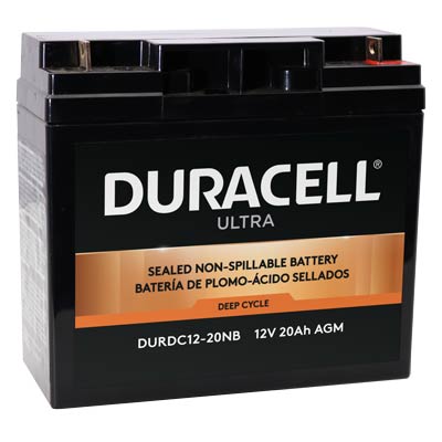 Duracell Ultra 12V 21.40AH Deep Cycle AGM SLA Battery with M6 Nut and Bolt Terminals - Main Image