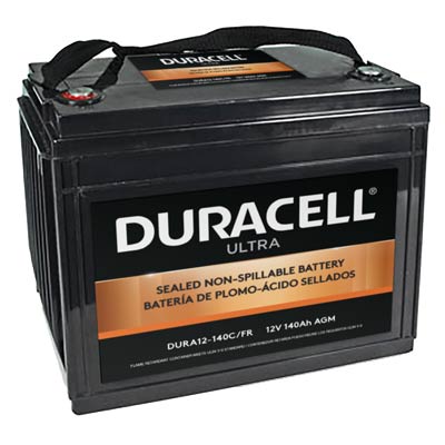 Duracell Ultra 12V 140AH General Purpose AGM SLA Battery with M6 Insert Terminals - Main Image