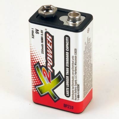X2Power 9.6V 9V, 6LR61 Nickel Metal Hydride Rechargeable Battery - 1 Pack - Main Image