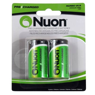 Nuon 1.2V C, LR14 Nickel Metal Hydride Rechargeable Battery - 2 Pack
