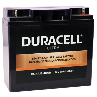Duracell Ultra 12V 18AH General Purpose AGM SLA Battery with M6 Nut and Bolt Terminals
